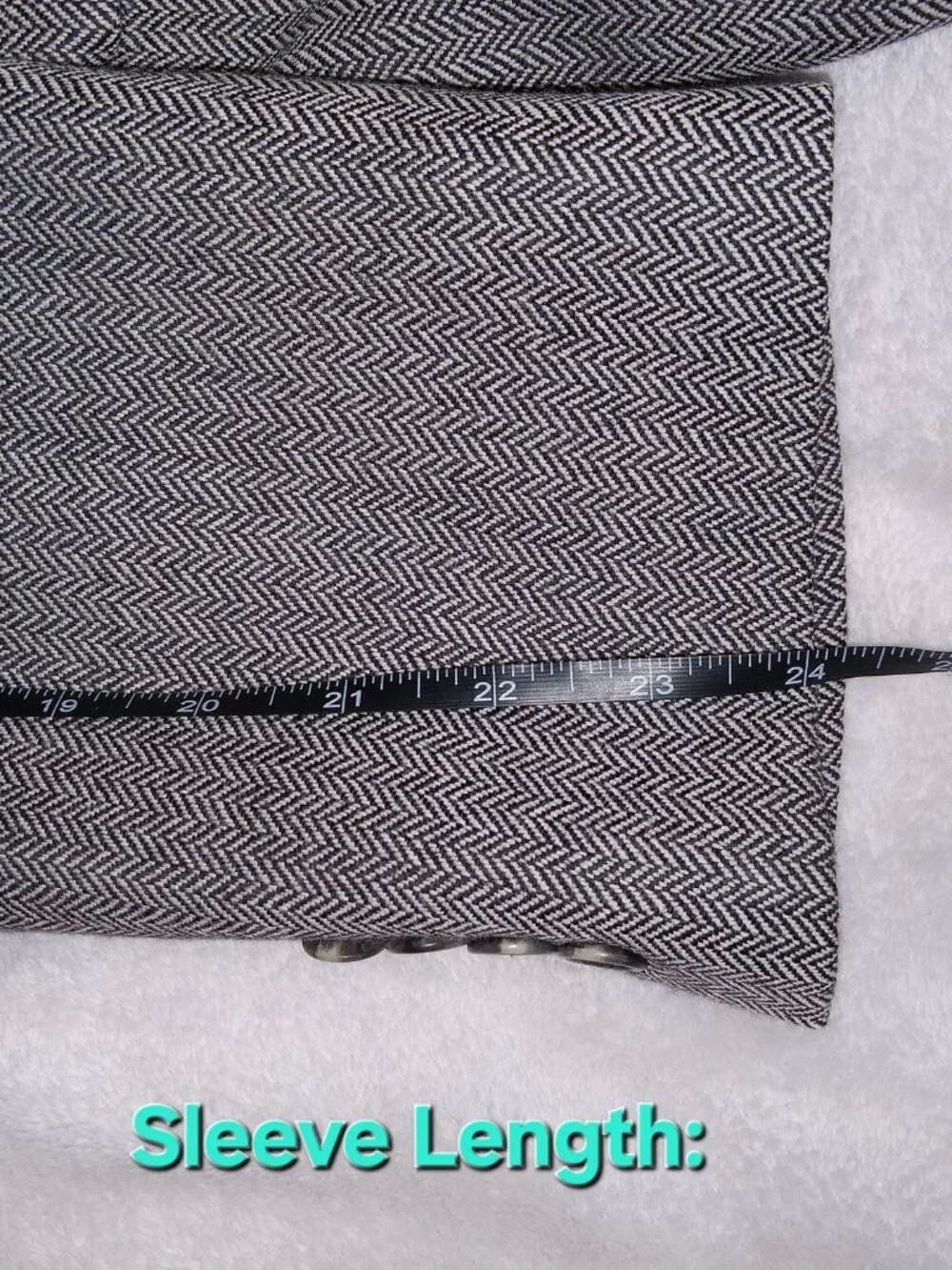 Hart Schaffner Marx Blazer 42S Gray Herringbone Wool USA Union Made Vintage